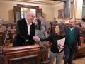 El portavoz del BNG, Francisco Jorquera; la alcaldesa de La Coruña, Inés Rey, y el edil de Economía, José Manuel Lage