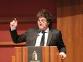 Javier Milei durante su discurso en el Instituto Hoover de la Universidad de Stanford