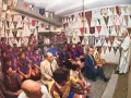 El primer equipo asiste a misa al inicio de temporada, en los años 80