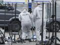 Vista de la escena del crimen después de un ataque con cuchillo en el centro de la ciudad de Mannheim, Alemania