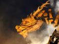 Cabeza mecanizada de un dragón, en Nantes