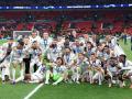 La plantilla del Real Madrid celebra la Decimoquinta en Wembley