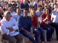 Begoña Gómez junto a Pedro Sánchez en el mitin del PSOE en Benalmádena, Málaga