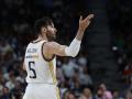 El alero del Real Madrid Rudy Fernández durante el segundo partido de las finales de Liga Endesa entre Real Madrid y UCAM Murcia