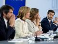 Ernest Urtasun (en primer término) y Pablo Bustinduy, entre Pilar Alegría y Teresa Ribera