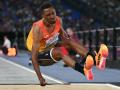 El atleta español Jordan Díaz compite en la final de triple salto masculino durante el Campeonato Europeo de Atletismo en el Estadio Olímpico de Roma