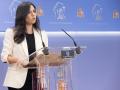 La portavoz de VOX en el Congreso, Pepa Millán, durante una rueda de prensa en el Congreso