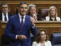 El presidente del Gobierno, Pedro Sánchez, durante su intervención en la sesión de control al Ejecutivo este miércoles en el Congreso