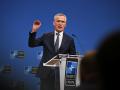 Jens Stoltenberg, secretario general de la OTAN durante una conferencia de prensa en Bruselas