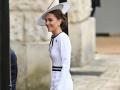 Britain's Catherine, Princess of Wales, arrives to Horse Guards Parade for the King's Birthday Parade "Trooping the Colour" in London on June 15, 2024. Catherine, Princess of Wales, is making a tentative return to public life for the first time since being diagnosed with cancer, attending the Trooping the Colour military parade in central London. (Photo by JUSTIN TALLIS / AFP)