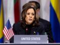 Kamala Harris durante su intervención en la cumbre de la paz de Suiza