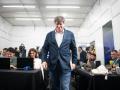 El candidato de Junts a la Generalitat de Catalunya, Carles Puigdemont, llega a una rueda de prensa para valorar los resultados de las elecciones catalanas, a 13 de mayo de 2024, en Argelès (Francia).