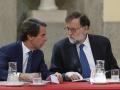 Los expresidentes José María Aznar y Mariano Rajoy