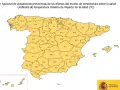 Mapa Ministerio de Sanidad de temperaturas máximas
