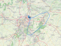 Mapa que muestra el recorrido que ha hecho el Falcon para volver a aterrizar en Bruselas