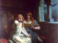 Pintura de Ferdinand Leeke sobre Lohengrin y Elsa (1916)