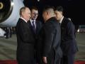 Kim Jong-un recibe a Vladimir Putin  en el aeropuerto de Pyongyang