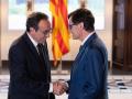 Josep Rull se reúne con Salvador Illa en el Parlament.