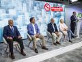 Portavoces de Vox en varios municipios, junto al portavoz nacional del partido en rueda de prensa