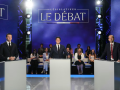 Jordan Bardella, Gabriel Attal y Manuel Bompard en el debate electoral televisado por TF1