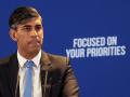 El primer ministro británico y líder del gobernante Partido Conservador, Rishi Sunak, en Edimburgo, Escocia