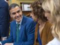 Pedro Sánchez este miércoles en el Congreso, junto a las vicepresidentas Montero y Díaz