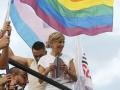 La vicepresidenta del Gobierno, Yolanda Díaz, durante su participación en la manifestación del "Orgullo 2023"
