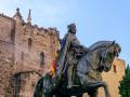 La estatua de Ramón Berenguer III, en Barcelona, con una 'estelada'