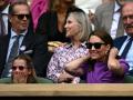 Britain's Princess Charlotte of Wales (L) and Britain's Catherine, Princess of Wales react from the Royal Box as they watch Spain's Carlos Alcaraz play against Serbia's Novak Djokovic in the men's singles final tennis match on the fourteenth day of the 2024 Wimbledon Championships at The All England Lawn Tennis and Croquet Club in Wimbledon, southwest London, on July 14, 2024. (Photo by Ben Stansall / AFP) / RESTRICTED TO EDITORIAL USE