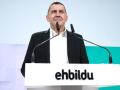 El coordinador general de Bildu, Arnaldo Otegi, durante una rueda de prensa