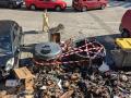 Un contenedor de basura de La Coruña que ardió en la noche del jueves al viernes