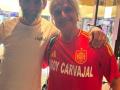 Nacho Cano con su camiseta de apoyo a Carvajal