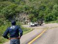 Escena del crimen del activista en la carretera federal Oaxaca- Puerto Escondido