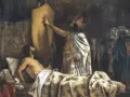 Muerte de Wifredo el Velloso, pintada por P. A. Béjar