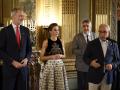 Los Reyes, junto a Alejandro Blanco, en la bienvenida a los deportistas olímpicos en Paris