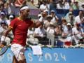 Nadal celebra un punto levantando el puño