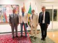 De D. a Iz. Leonel Fernández (R. Dominicana), Zapatero, Celso Amorim (Brasil) y Marco Enríquez-Ominami (Chile)