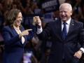 La candidata del Partido Demócrata a las eleccines presidenciales, Kamala Harris, junto al candidato a la vicepresidencia, Tim Walz