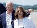 Tim Walz junto a la vicepresidenta Kamala Harris Airport en Eau Claire (Wisconsin)