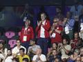 El rey Felipe VI en las gradas viendo a la selección masculina de waterpolo