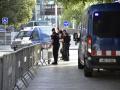 Agentes de los Mossos d’ Esquadra en las inmediaciones de la Ciutat de la Justicia de Barcelona