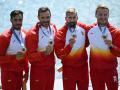 Rodrigo Germade, Saúl Craviotto, Carlos Arévalo y Marcus Cooper posando con la medalla de bronce