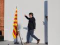 Carles Puigdemont gesticula este jueves en su mitin furtivo de Barcelona