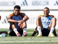 Vinicius, Bellingham y Mbappé posan juntos en una foto difundida por el Real Madrid