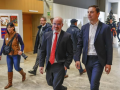 El delegado del Gobierno, Francisco Martín, y el secretario general del PSOE-M, Juan Lobato