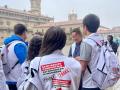Informadores en la Plaza del Obradoiro