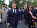 El presidente Macron junto a la alcaldesa Anne Hidalgo en el 80 aniversario de la liberación de París