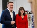 Iria Malvido, a la derecha, en un acto electoral