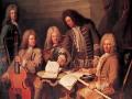 Lully, La Barre y otros músicos. Pintura de Tournières