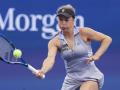 La tenista de Kazajistán Yulia Putintseva durante un punto en el US Open